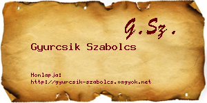 Gyurcsik Szabolcs névjegykártya