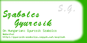 szabolcs gyurcsik business card